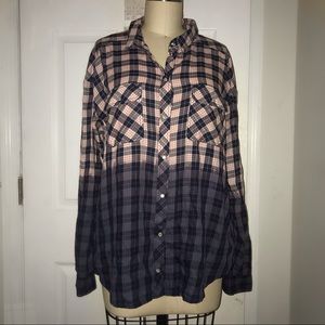 H&M Plaid Ombré Top
